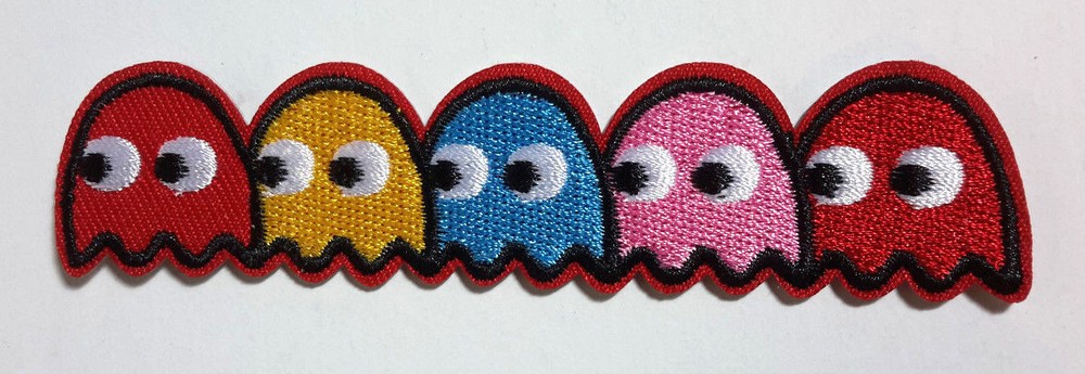 Packman Logo 4" Embroided Patch with 5 Packmen (PackManPA-01)