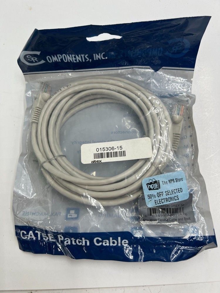 Qty 3 Components Inc. CAT 5E Network Patch Cable 015306-15 for PC 14ft Grey