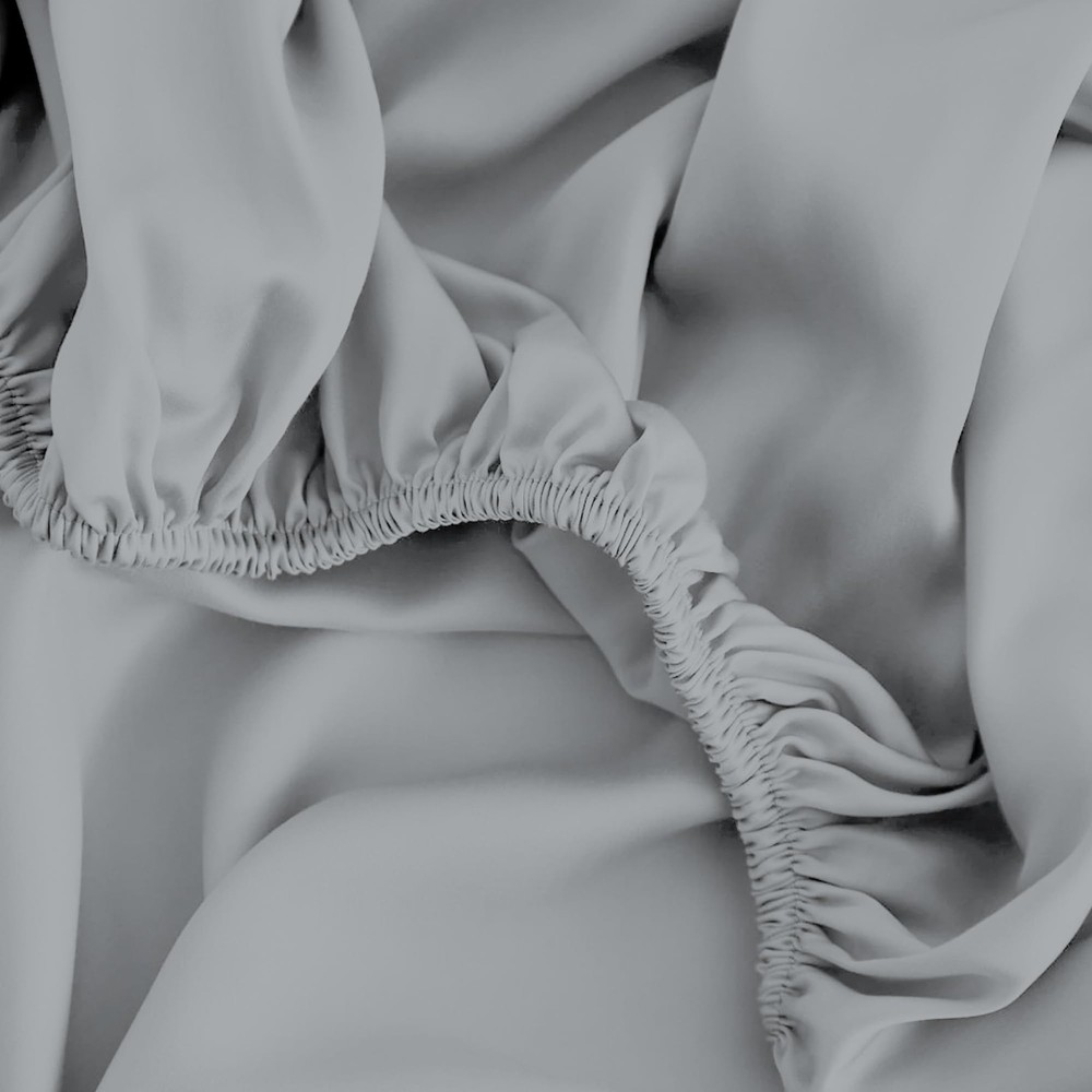 100% Cotton Queen Fitted Sheet Only, Soft Gray, Percale Weave, Deep Pocket Be...