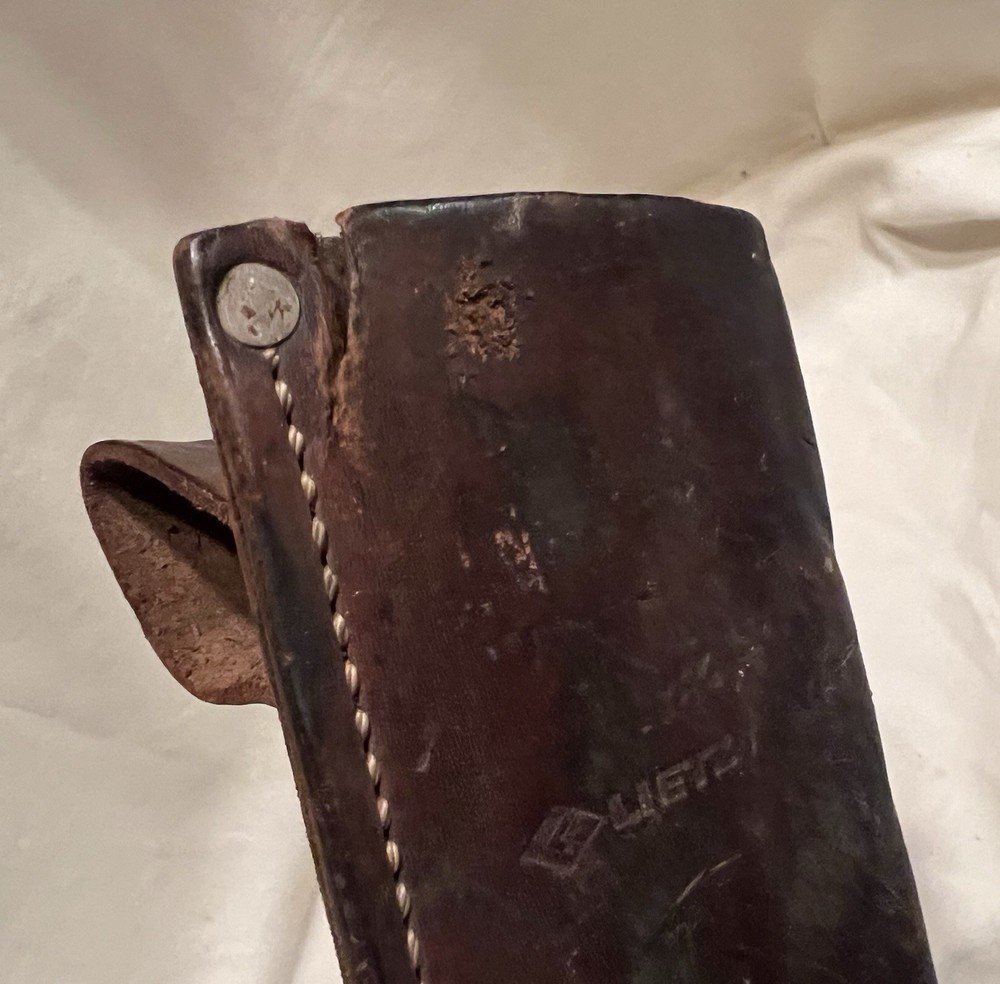 Vintage Leather 20" Machete Sheath Signed LEITZ