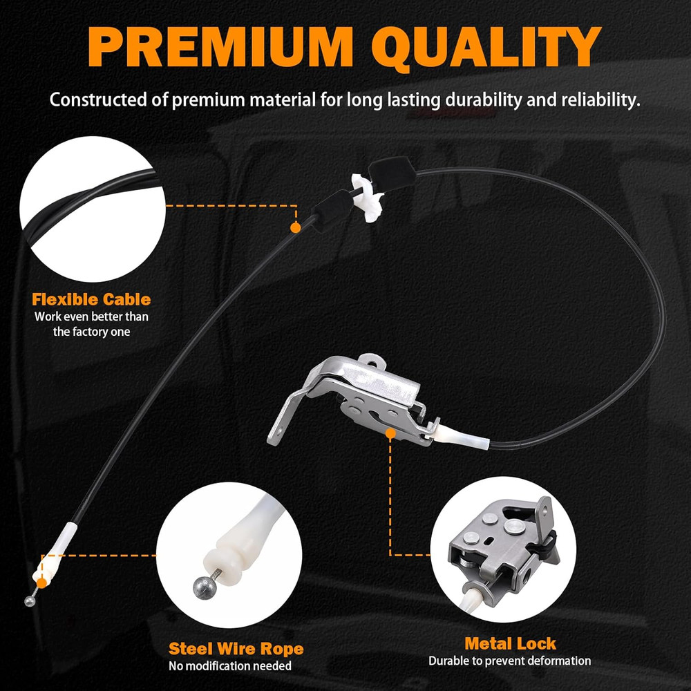 Rear Upper Door Latch Cable for 1992-2009 Ford E150 E250 E350 Cargo Van Driver