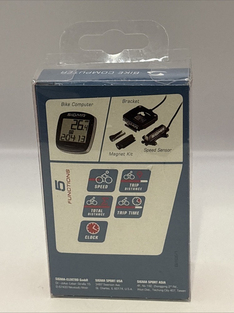 Sigma - 500 Bike Computer Speedometer Clock Timer 5 Functions - Brand New