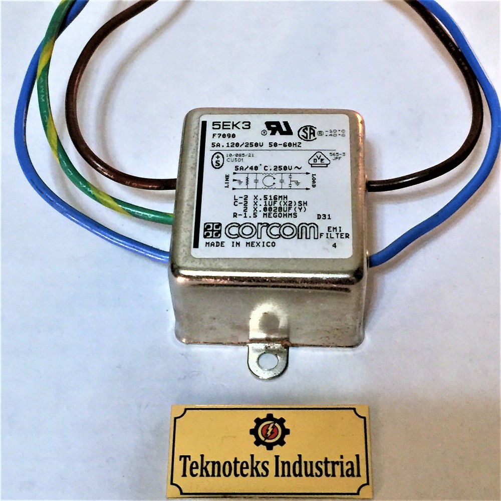 CORCOM 5EK3 EMI FILTER 5A 120/250VAC (NEW)