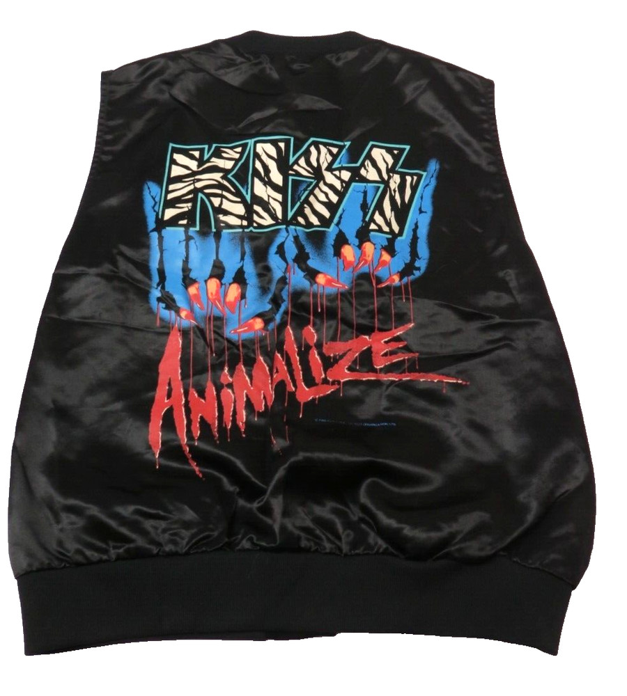 KISS ANIMALIZE SATIN VEST 1985 WINTERLAND ROCK EXPRESS SIZE MEDIUM UNUSED