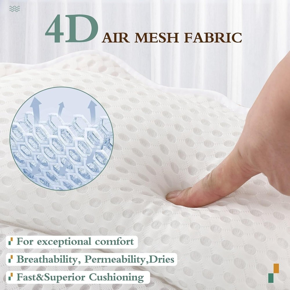 Soft Polyester Bath Pillow with 6 Strong Suction Cups - Enhances Spa Experience