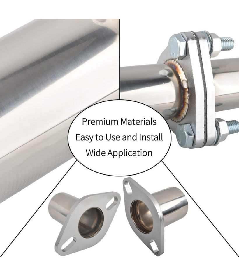 All Out Fab 2.5 inch Exhaust Flange Repair Pipe Kit 2 Bolts & Gasket hardware