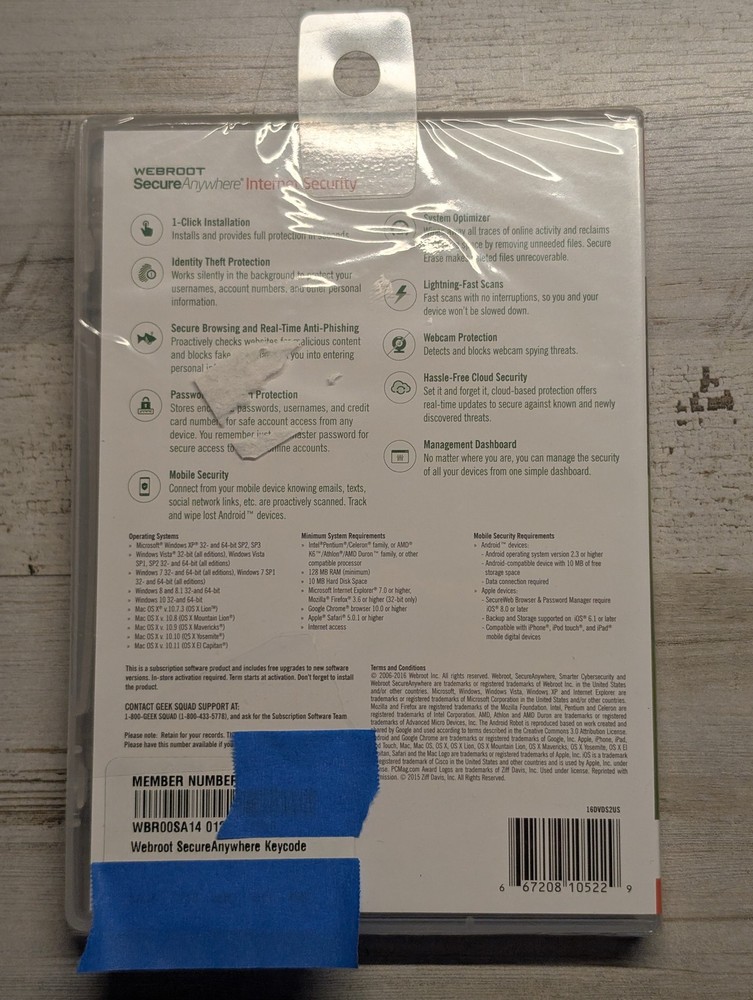 Webroot SecureAnywhere Internet Security 3 Devices PC Mac Mobile 1 Year Keycode