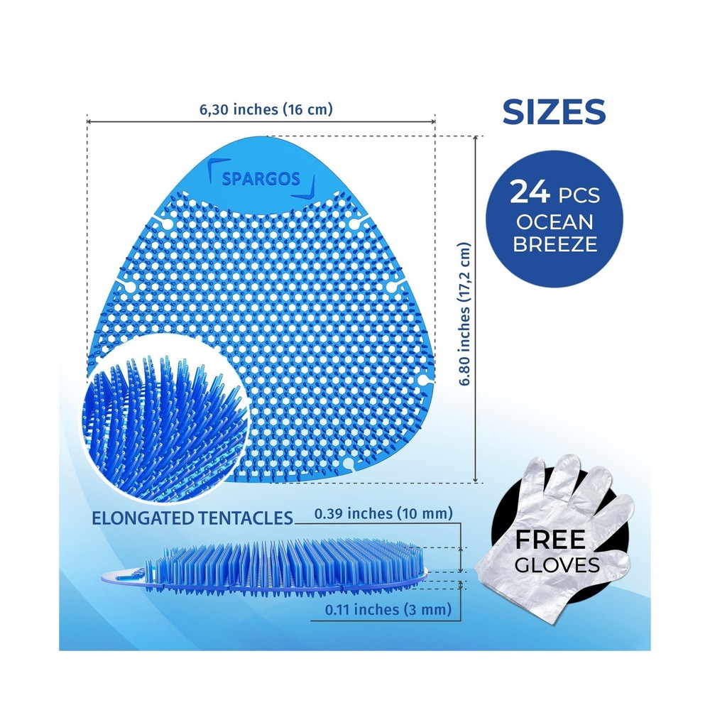 Urinal Screen Deodorizer (24 Pack) - Urinal Cakes - Fresh 3d Wave Anti-Splash...