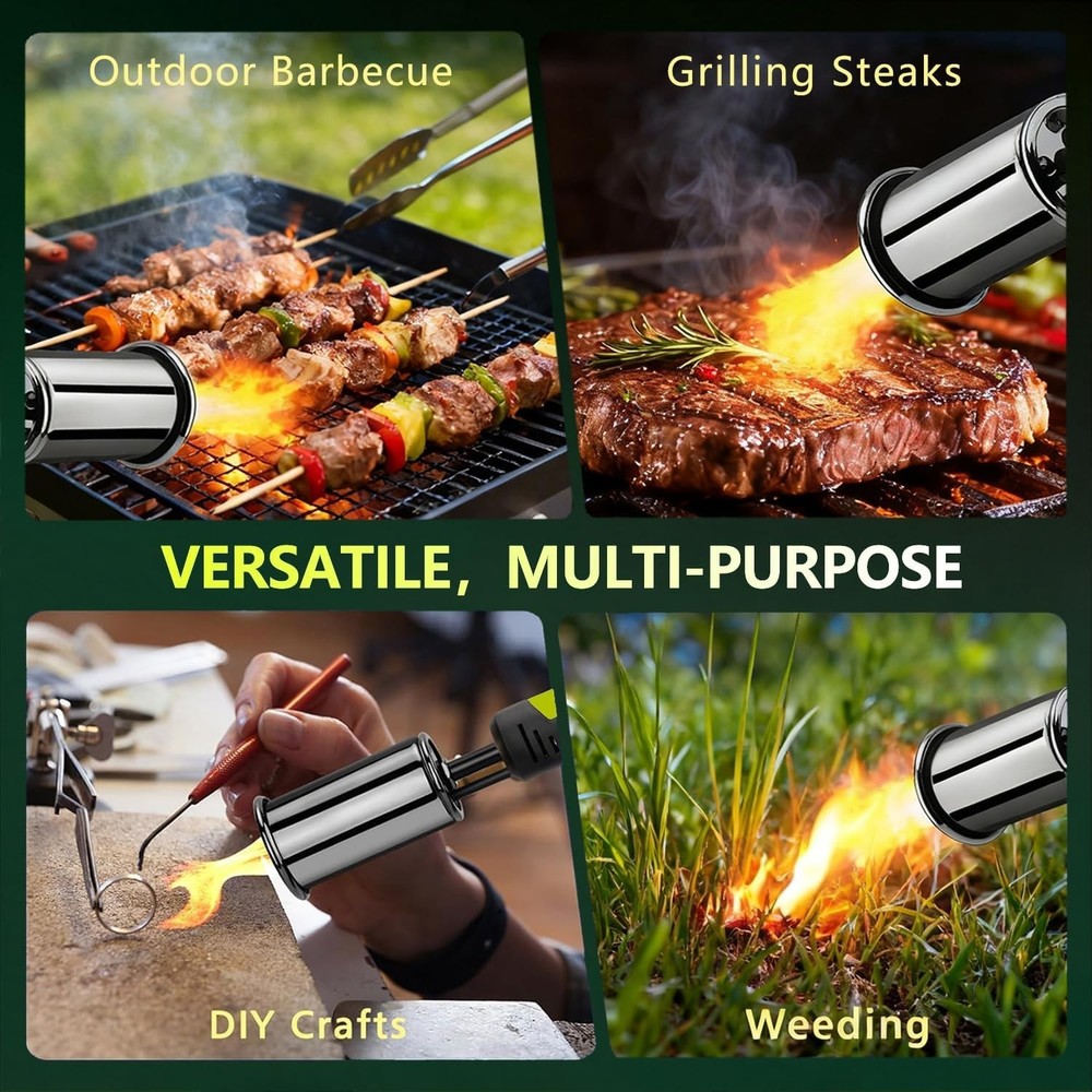 Powerful Propane Torch,Kitchen Cooking Torch With One-Touch Max Fire, Charcoa...