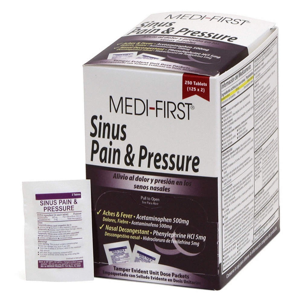 MEDI-FIRST 81948 Sinus/Allergy Reliever,PK250 3NNR8