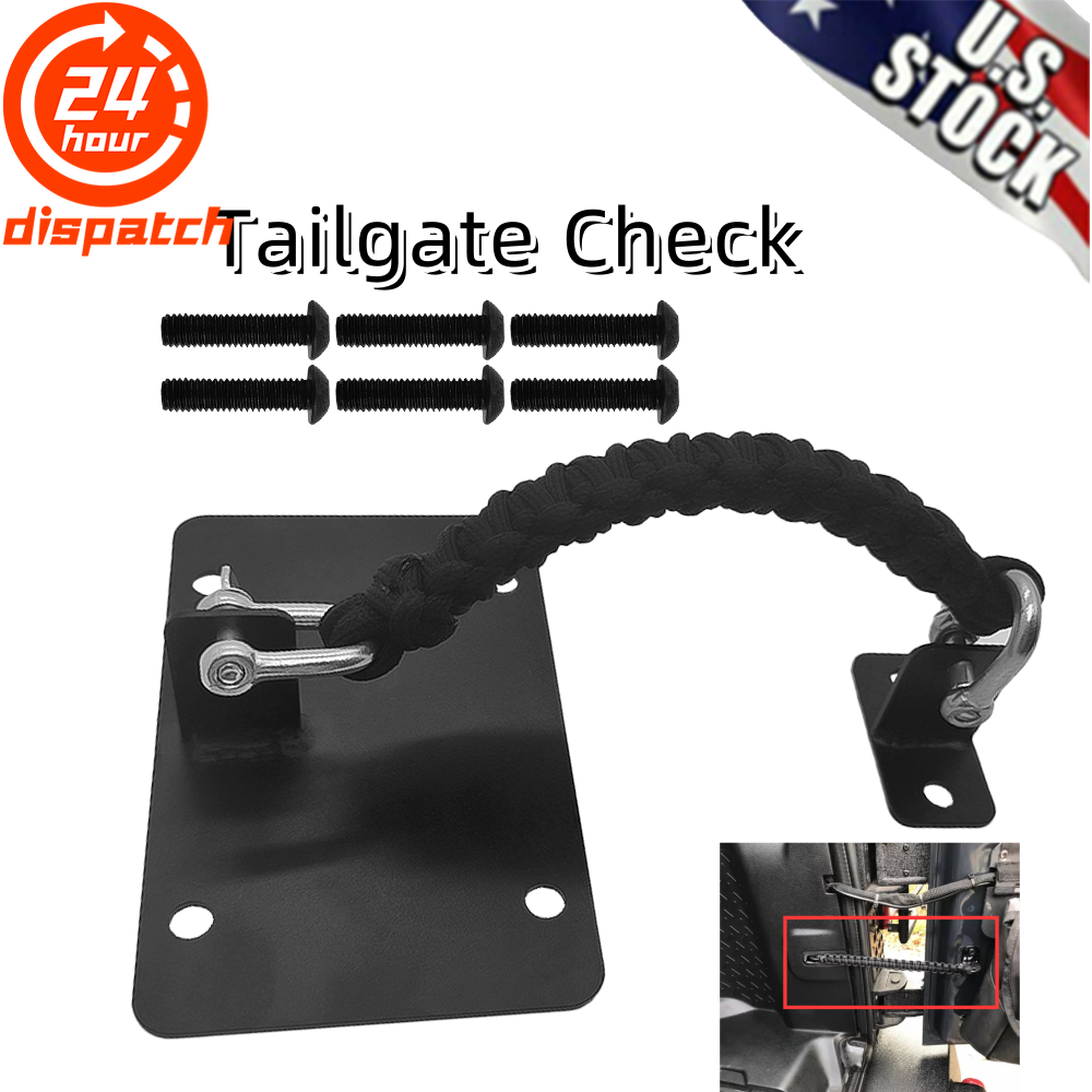 Tailgate Check For 2011-18 Jeep Wrangler JK JKU Removable& Improved Braid Strap
