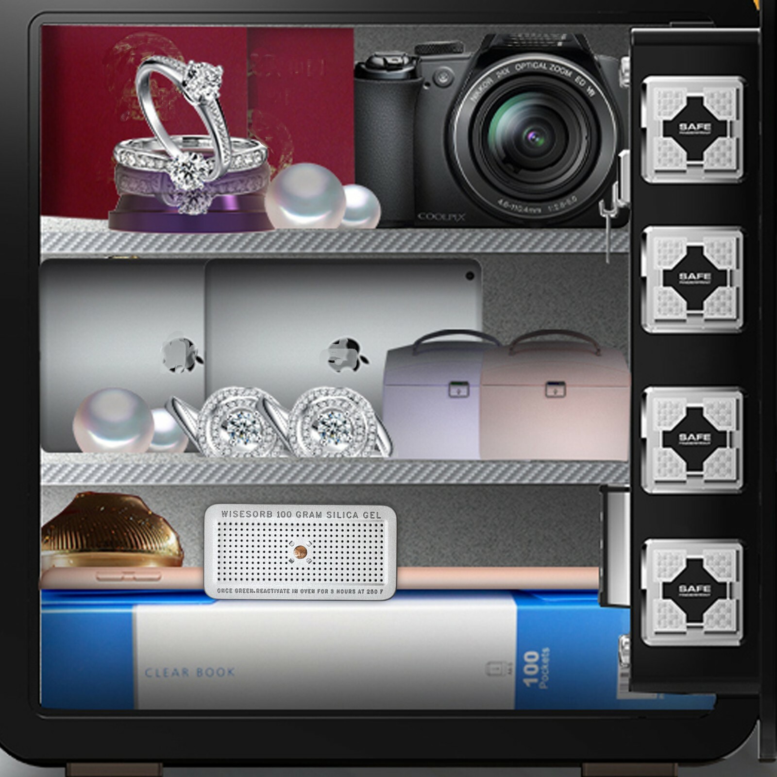 100 Gram Silica Gel Canister Reusable Desiccant Dehumidifier 1 Pack