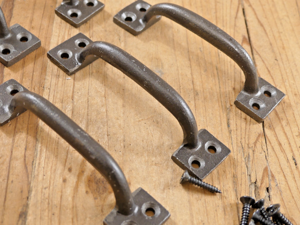 10 Cast Iron Handles Drawer Pulls Small Long Home Decor Kitchen Window Pull Farm