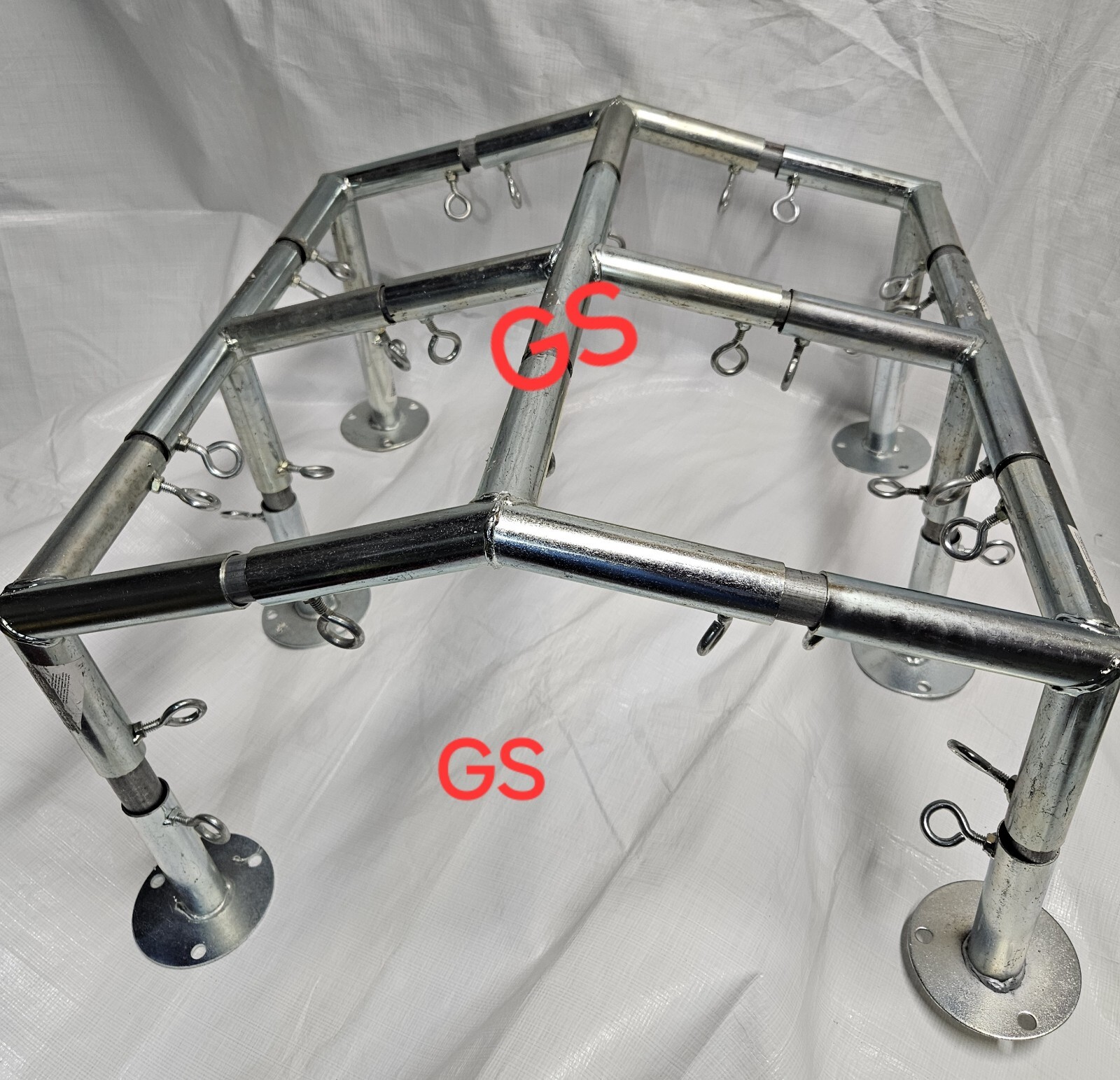 6 Leg Canopy Low Peak 10x20 Fittings Set 3/4'' Carport Frame Shed Tent 102Degree