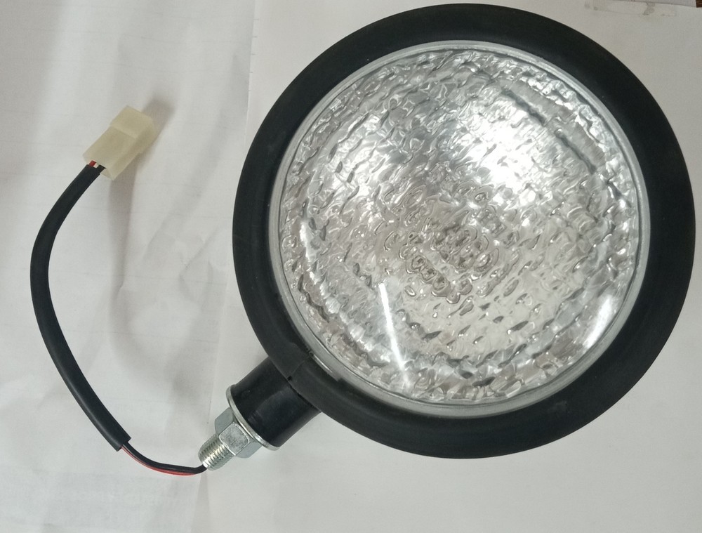 New 6 Inch Gray Headlight Assembly 12 Volt 2 Wire Plug