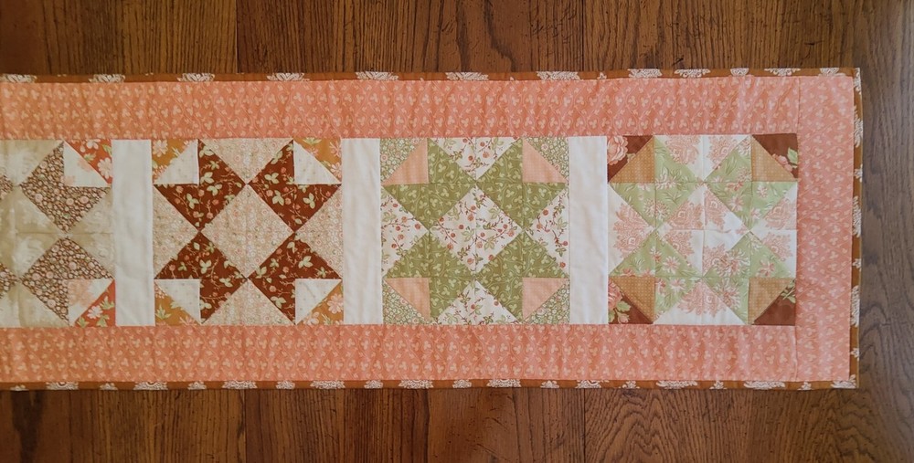 Harvest Second Spring Cinnamon & Cream Fall Handmade Table Runner Quilt #2