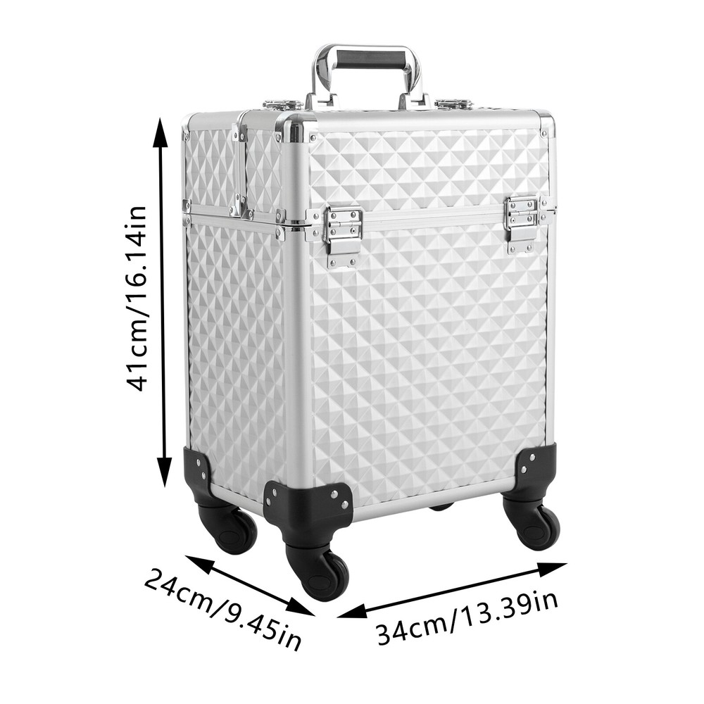 Professional Rolling Makeup Case, Multifunctional Cosmetic Organizer