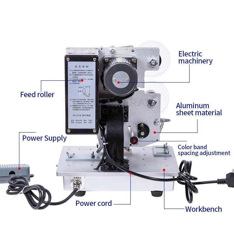 Electric Coding Date Printing Machine/Color Ribbon Batch Stamp Date Printer