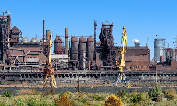 TrainJunkies Steel Mill Model Railroad Backdrop