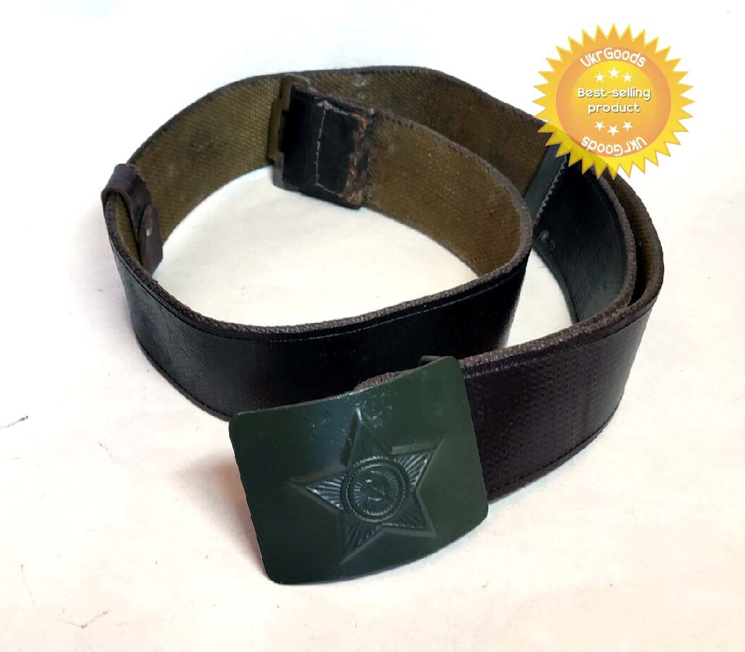 Uniform Belt Buckle Brown Size-2 Original Dated Soviet USSR Army 45"/116 cm Used