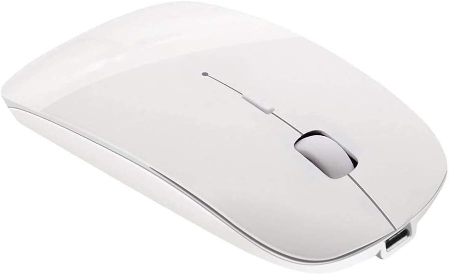 Tsmine Bluetooth Wireless Mouse, Slim Rechargeable Mouse Noiseless Click & 3 Adj