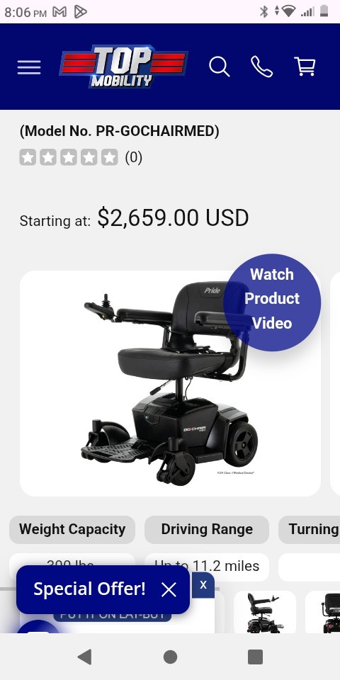 Electric Pride Mobility Scooter