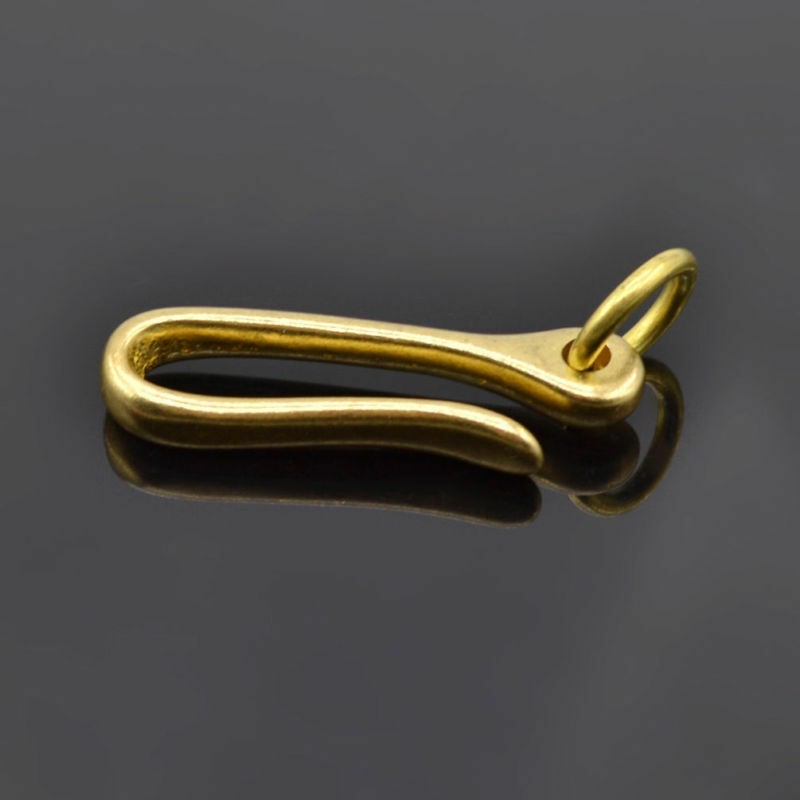 S Retro Solid Brass KeyChain Key Ring Belt U Hook Wallet Chain Fish Hook k