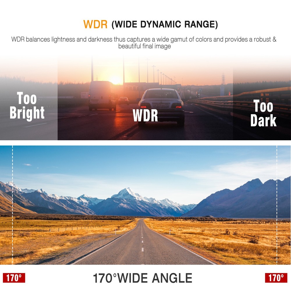 TOGUARD 4K Dash Cam Front Dash Camera Night Vision G-Sensor Video Recorder