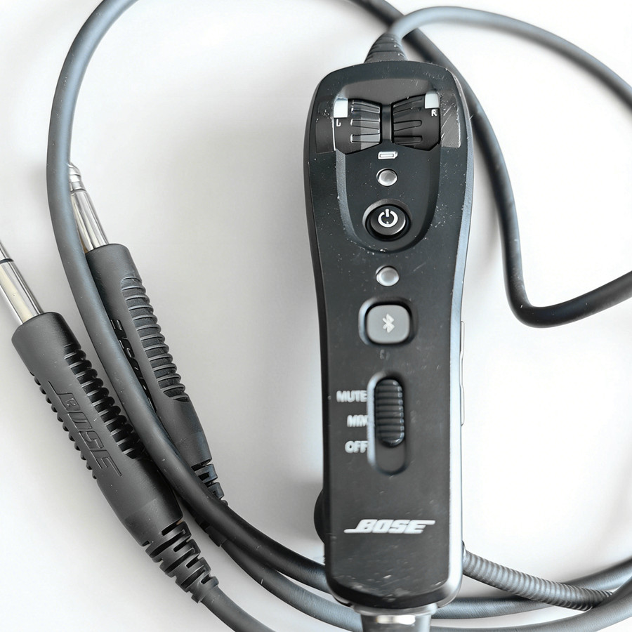Bose A20 416317 GA Dual Plug Headset Microphone Cable Control Module w Bluetooth