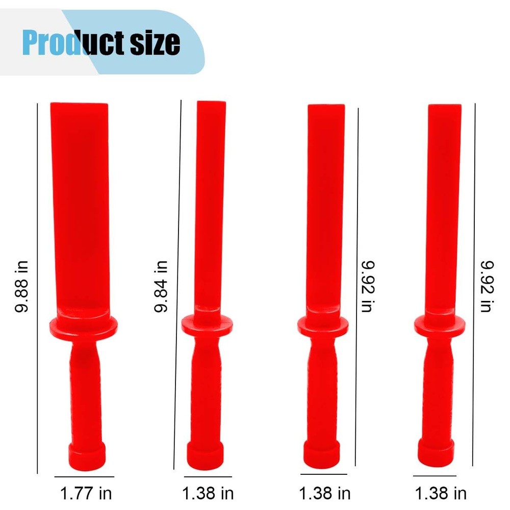 4PCS Plastic Chisel Scraper Set, Non-Marring 1.77 x 9.88 inch, Red