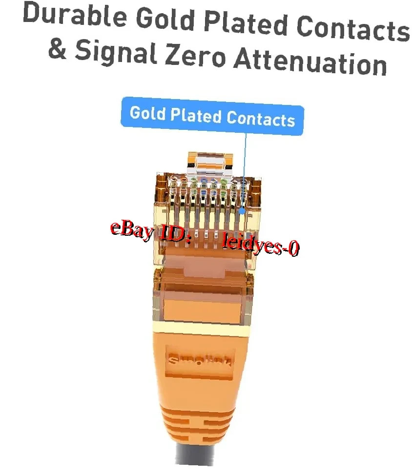 CAT 8 ETHERNET CABLE 1.5FT HIGH SPEED SHIELDED LAN NETWORK PATCH CORD INDOOR