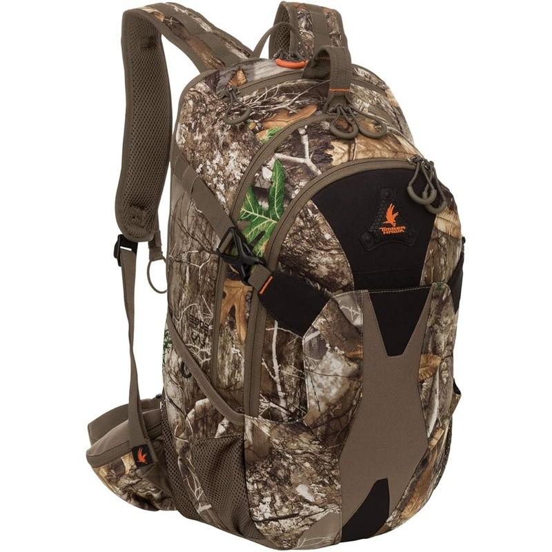 Roomy Backpack W/ Accessory Pockets Hydration Compatible Quiet Cloth Foam Straps