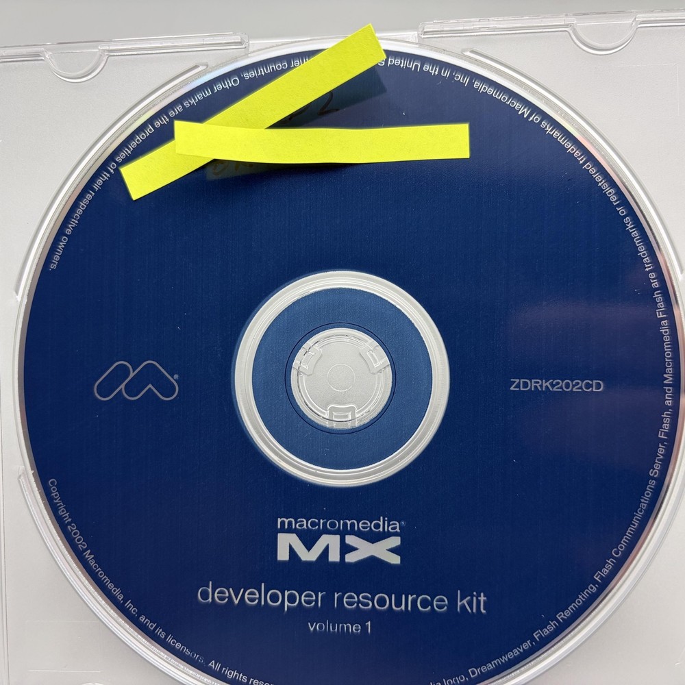 Vintage 2002 Macromedia MX Developer Resource Kit Volume 1 CD-ROM