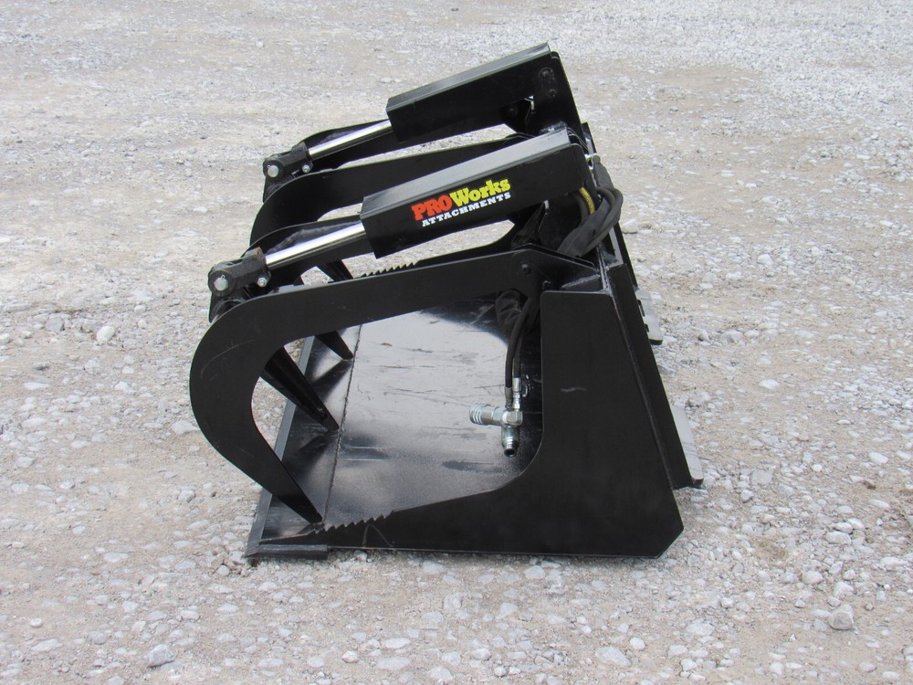 60" Solid Bottom Grapple Grease & 48" Full Guard Pallet Forks Combo Quick Attach