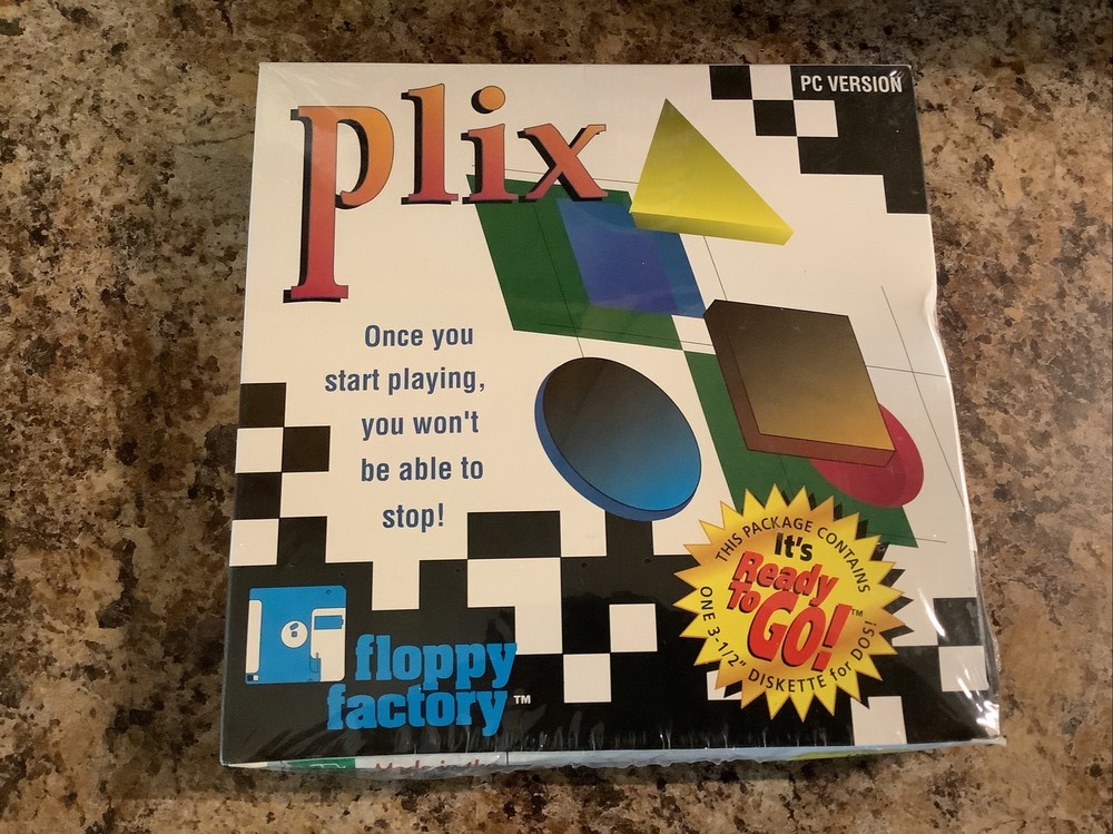 Plix Computer Video Game (PC Version IBM/Tandy/MS-DOS 3.5” Disk) New Sealed