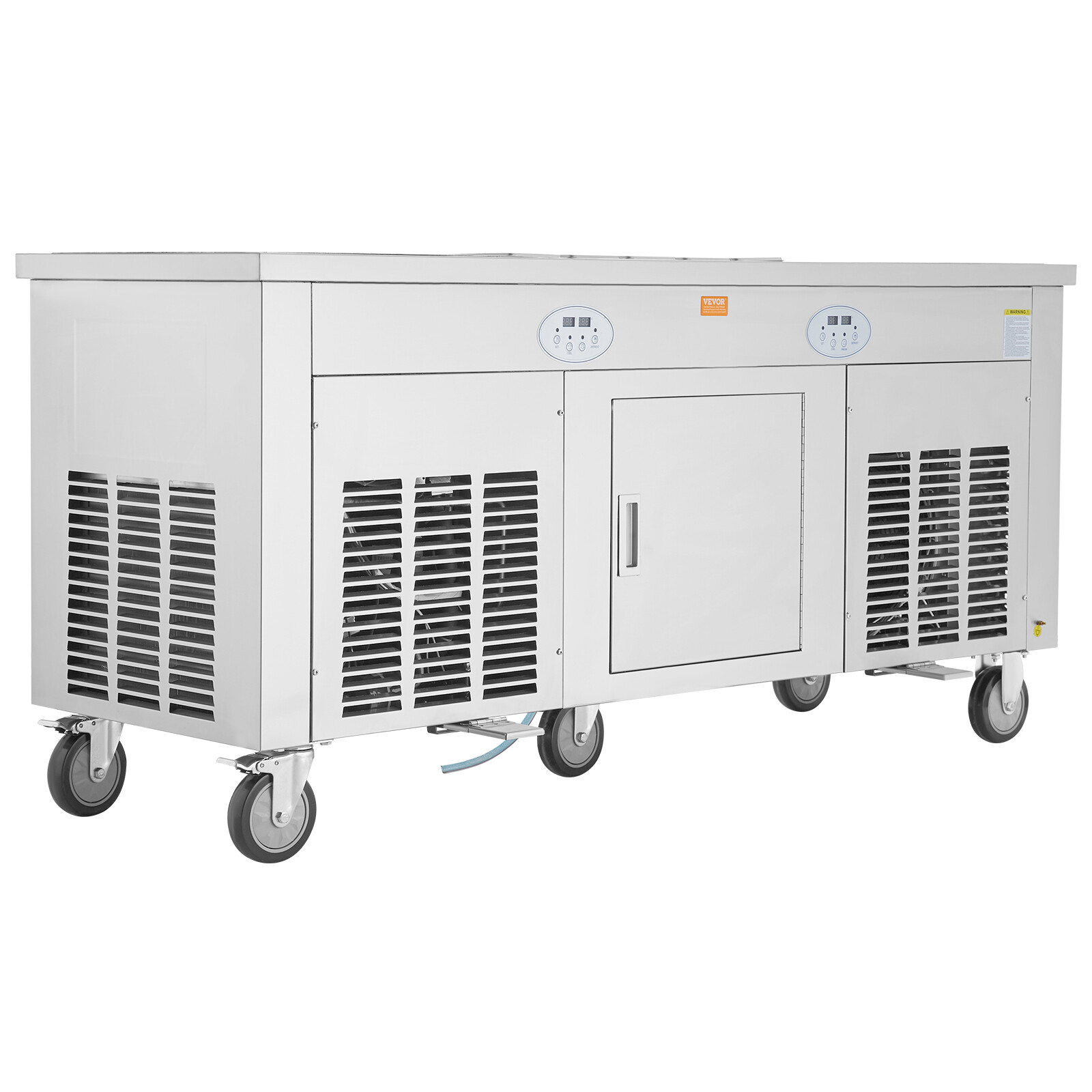 VEVOR Fried Ice Cream Machine Ice Roll Maker 17.7x17.7" 2 Pans Yogurt Roll Maker