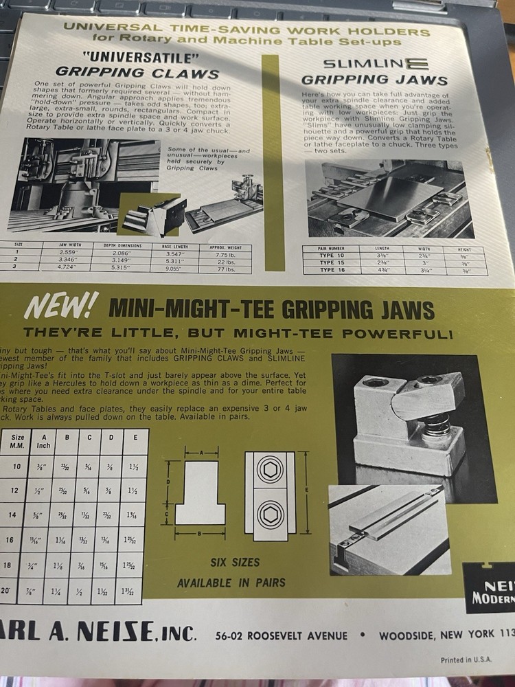 Neise Modern Tools Precision Rotary Tables, Angle Work Tables etc. Catalog