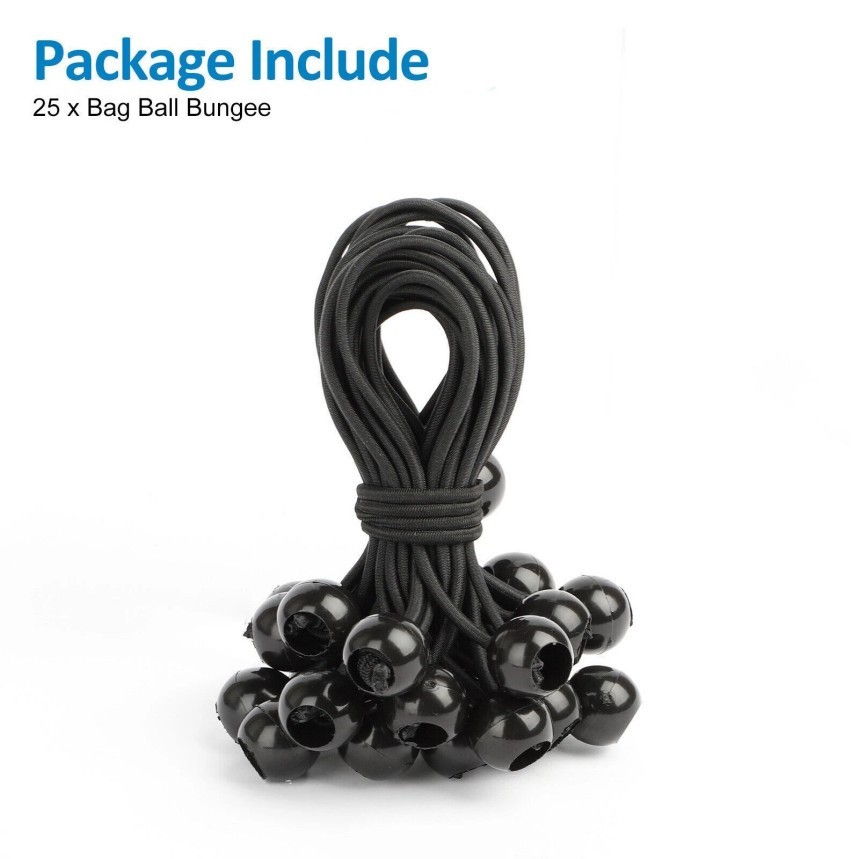 6" Ball Bungee Bungie Cord 100Pcs Black Heavy Duty Canopy Tarp Tie Downs * / \