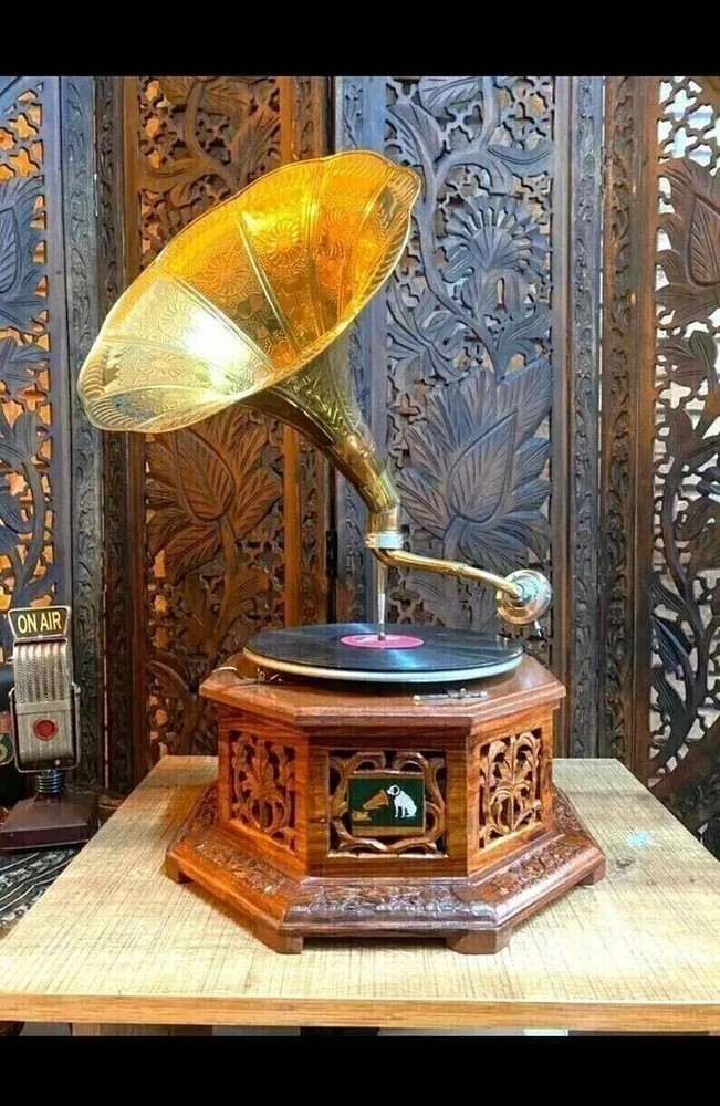 Antique HMV Gramophone Fully Functional Working Phonograph win-up Record Player