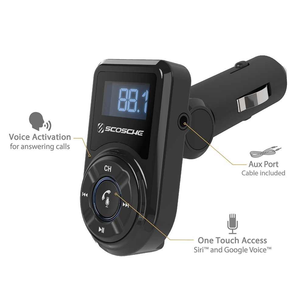 Scosche BTFM3 BTFREQ Universal Bluetooth Hands-Free Car Kit with Digital FM