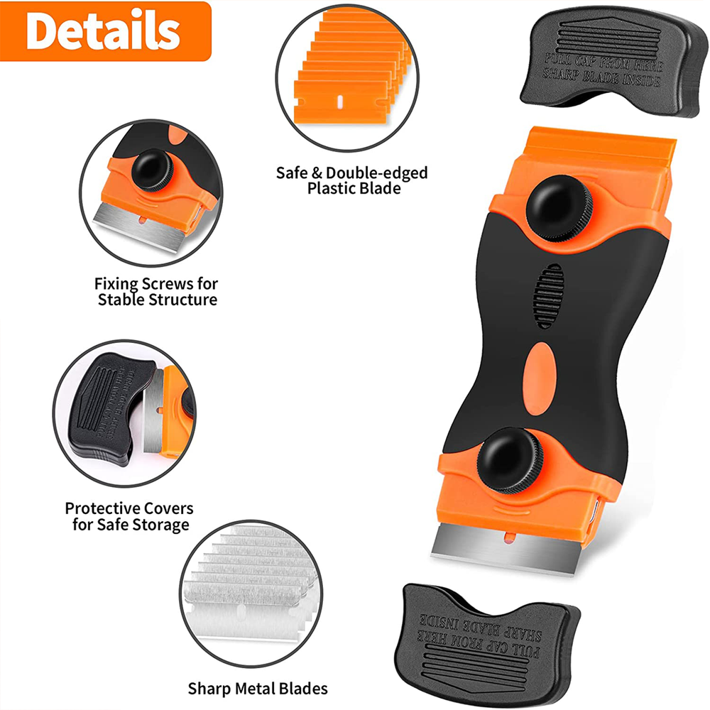 Mini Razor Blade Scraper Removal Sticker Glue Plastic Double Edged Hand Tools