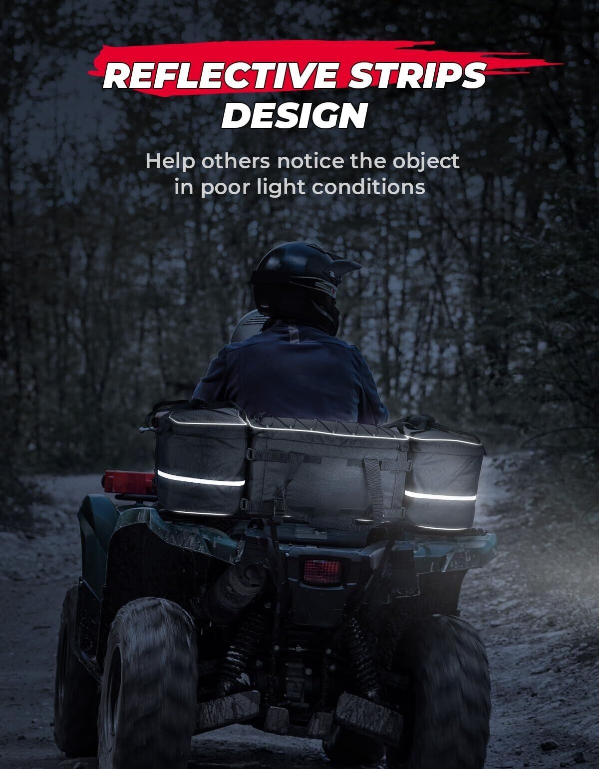 74L Upgraded ATV Rear Cooler Storage Bag Pack Seat Padded Bottom Bags w/Cushion