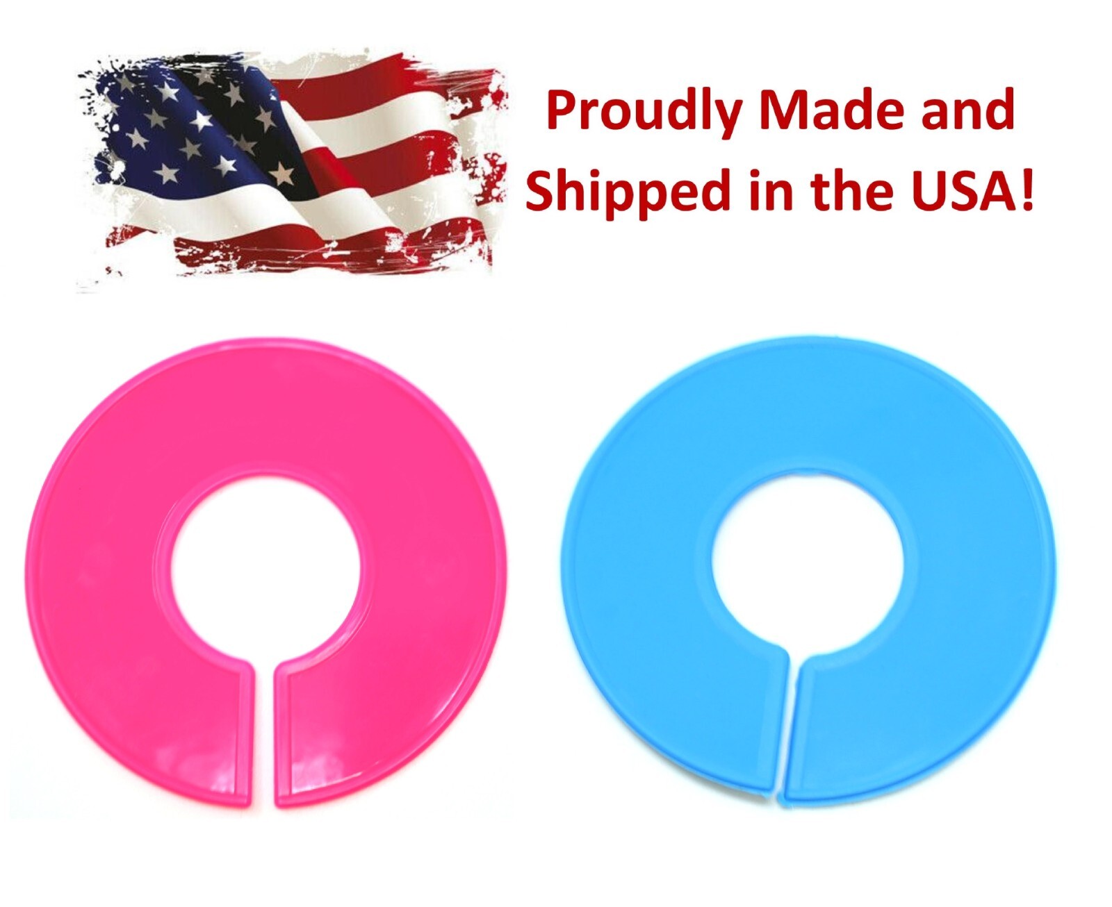 Pink and Blue Round Plastic Blank Rack Size Dividers - Multi-Pack