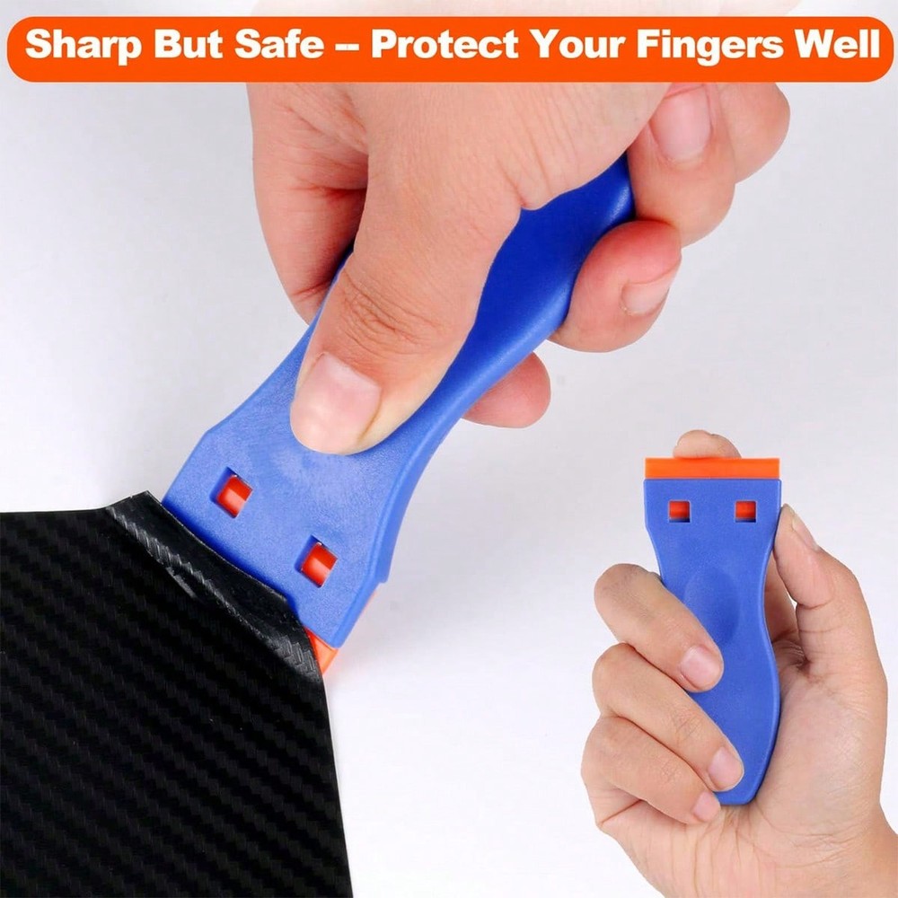 Safety Scraper Plastic Razor Blades Ceramic Removing Squeegee Double Edged Glue2