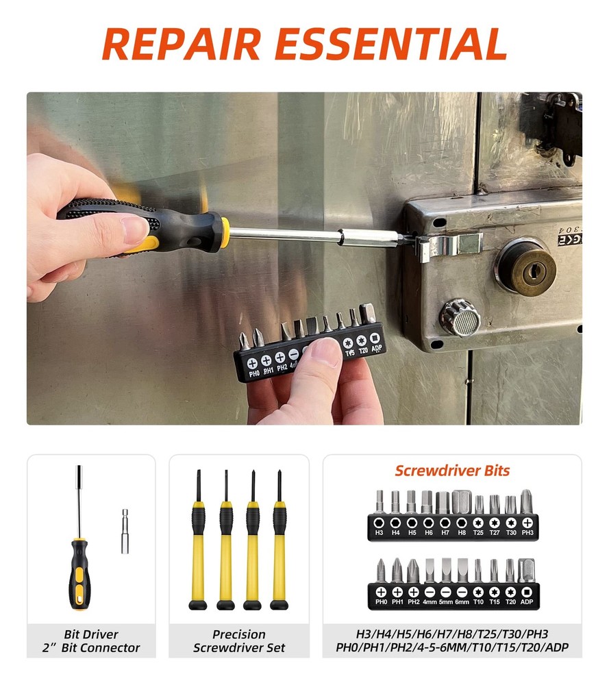 DIFFLIFE 40-Piece Tool Set - General Household Hand Kit with Plastic...