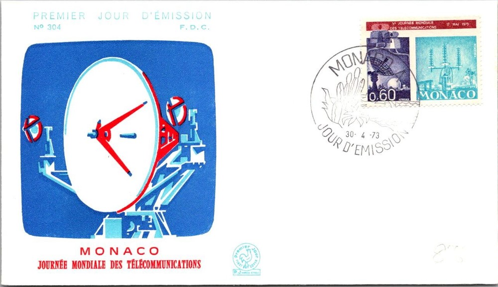 Monaco FDC 1973 5th World Telecom Day - A02518