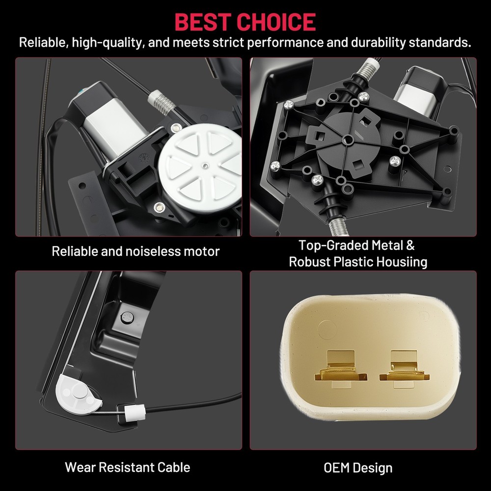 Power Window Regulator with Motor Front Driver Side For 2002-2010 Ford Explorer