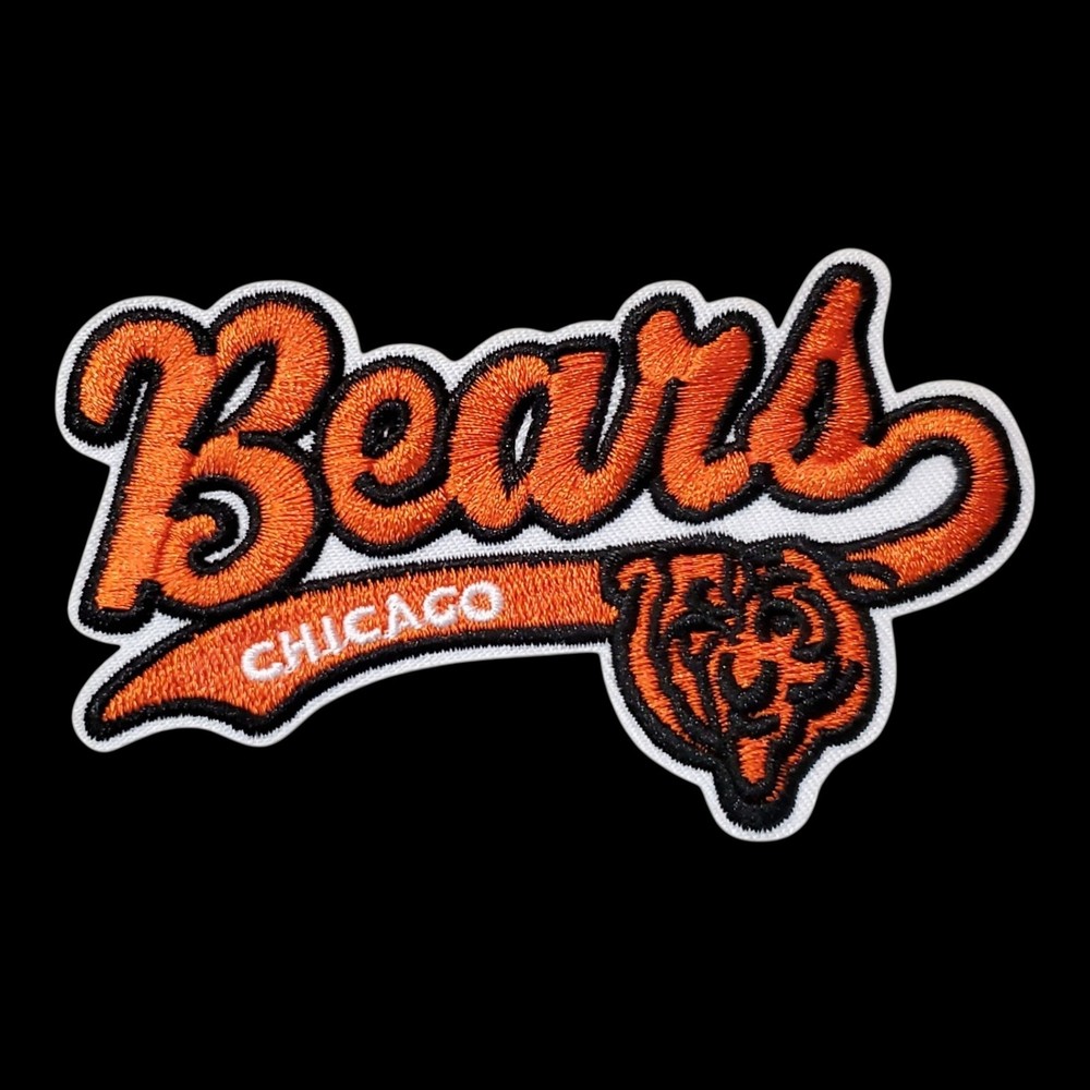 Chicago Bears Vintage Script Patch. Embroidered. Iron On. 4"x 2.5"