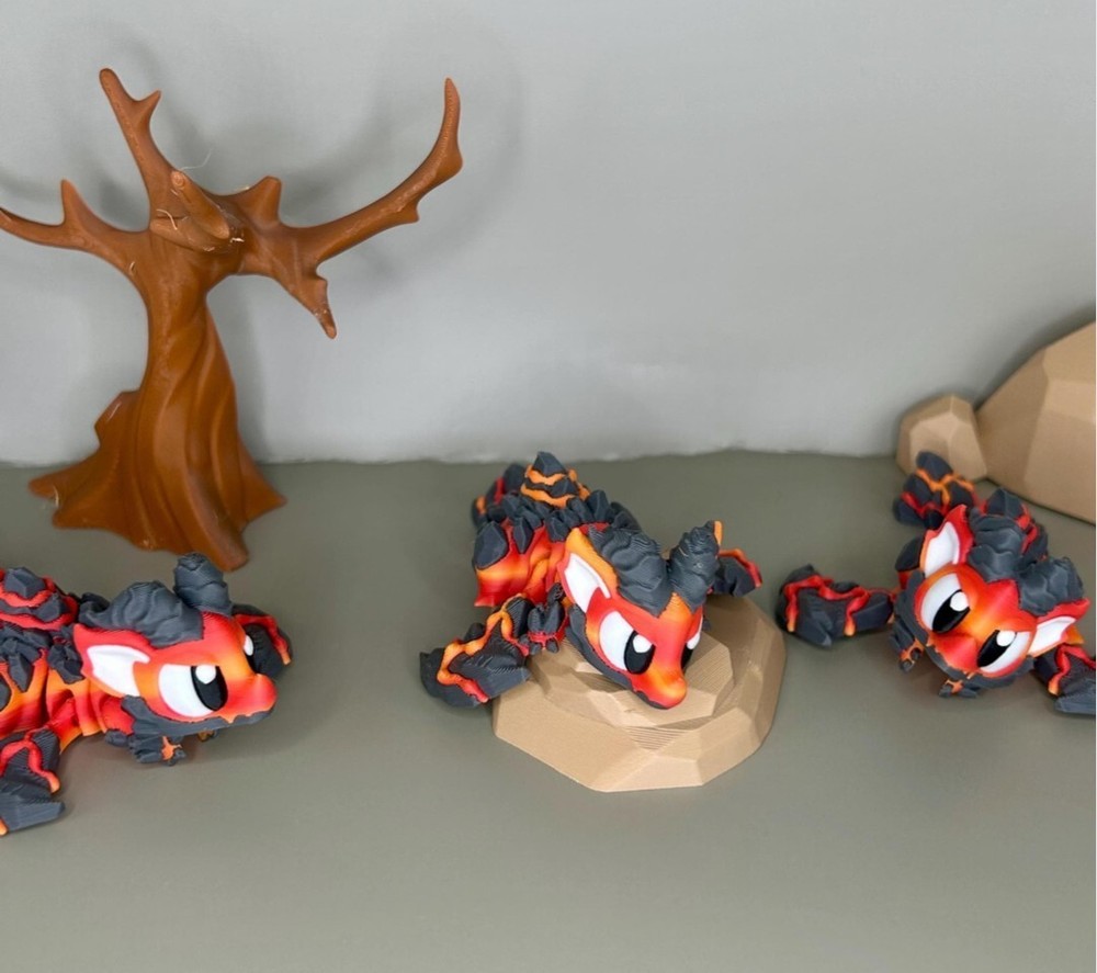 3D Printed Jiggle Pet Lava Dragon