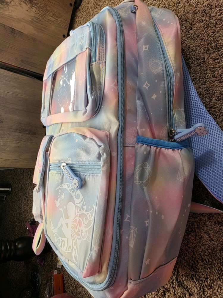 CHENCHI Dreamlike Backpack Large Multicolor Fairy Zip Canvas